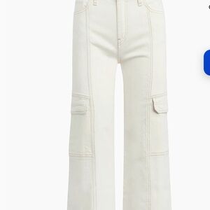 Hudson Jeans Cream Flare Cargo Pants